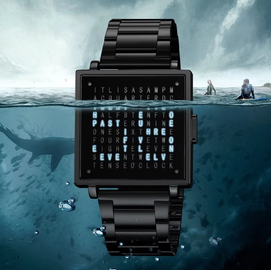 LexoTime - Montre unisexe à affichage textuel